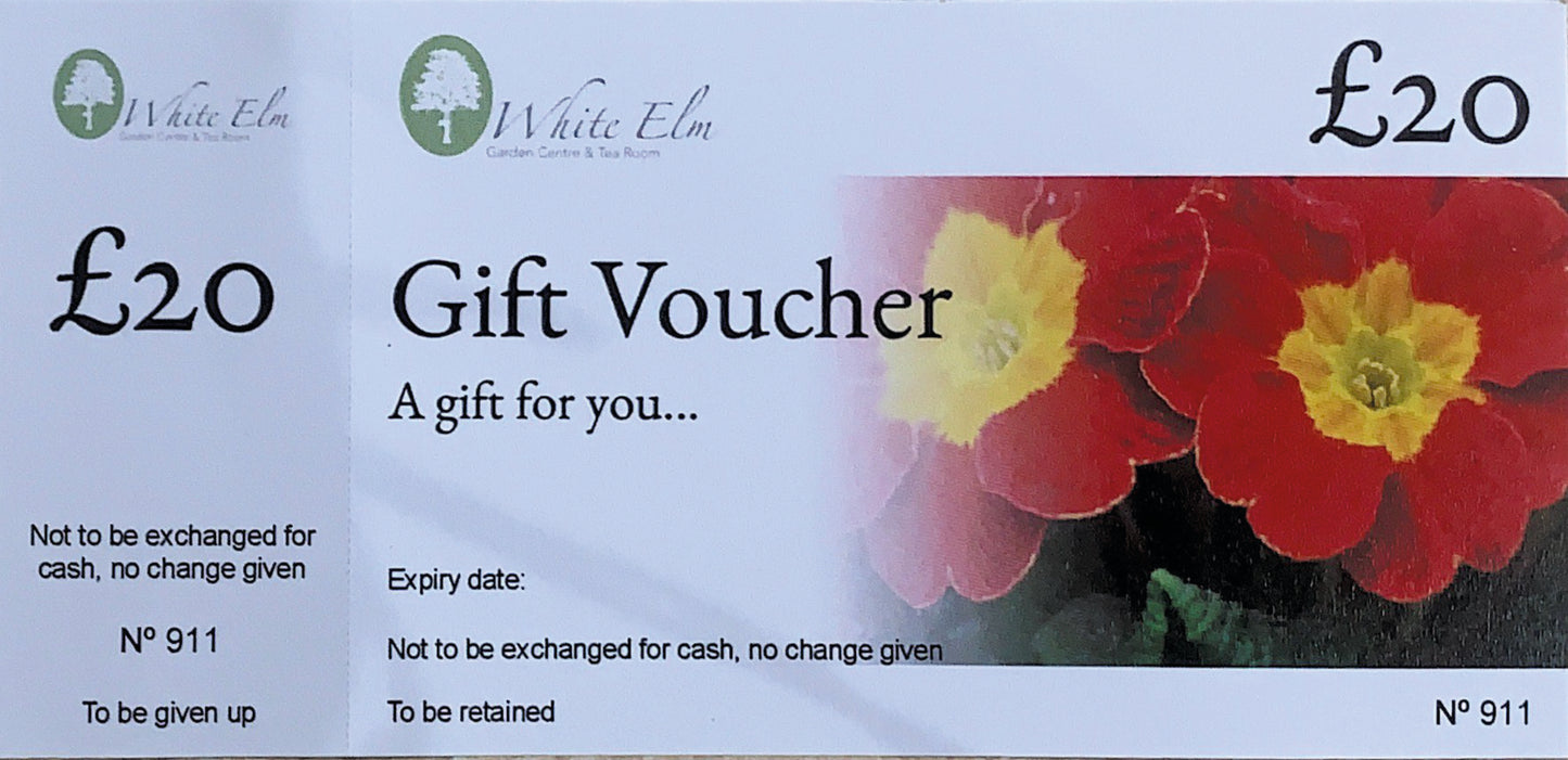 £20 White Elm Garden Centre Voucher ( can only be used in Shop and Tearoom )