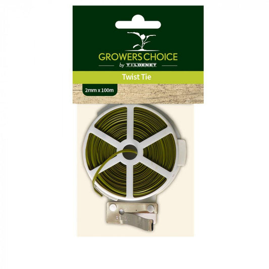 Twist Tie 100m Reel Green - TGW Headered